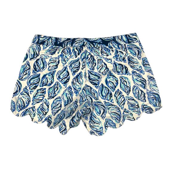 Lilly Pulitzer Buttercup Stretch Short 5" Inseam Seashell Scalloped Hem Womens 0 - Picture 2 of 12